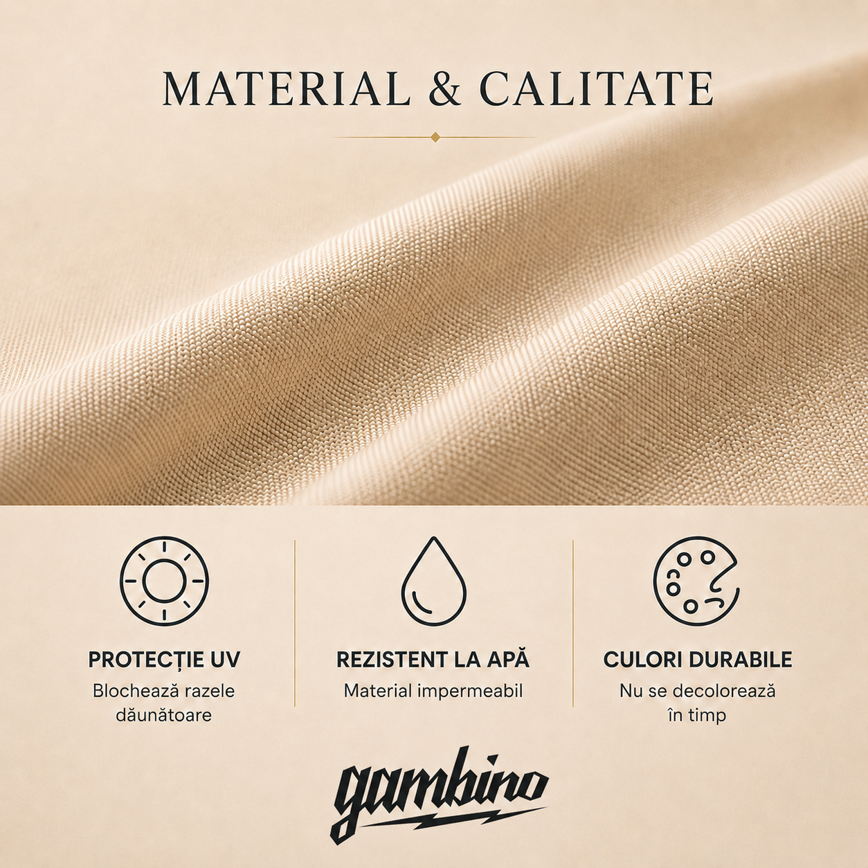 Umbrela terasa aluminiu 300 cm, reglabila, rotire 360°, manivela, bej