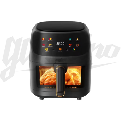 Friteuza Aer Clad Gambino 2400W, Cos sticla, Gatire fara ulei, 8 programe inteligente, Ecran tactil LED, Temperatura pana la 240°C, Oprire automata