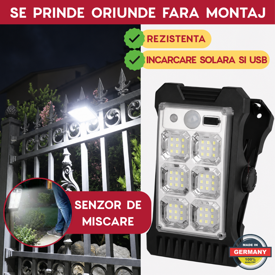 LAMPA SOLARA SMART CU PRINDERE CLIP-ON
