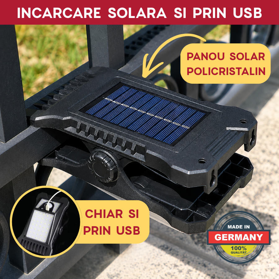 LAMPA SOLARA SMART CU PRINDERE CLIP-ON
